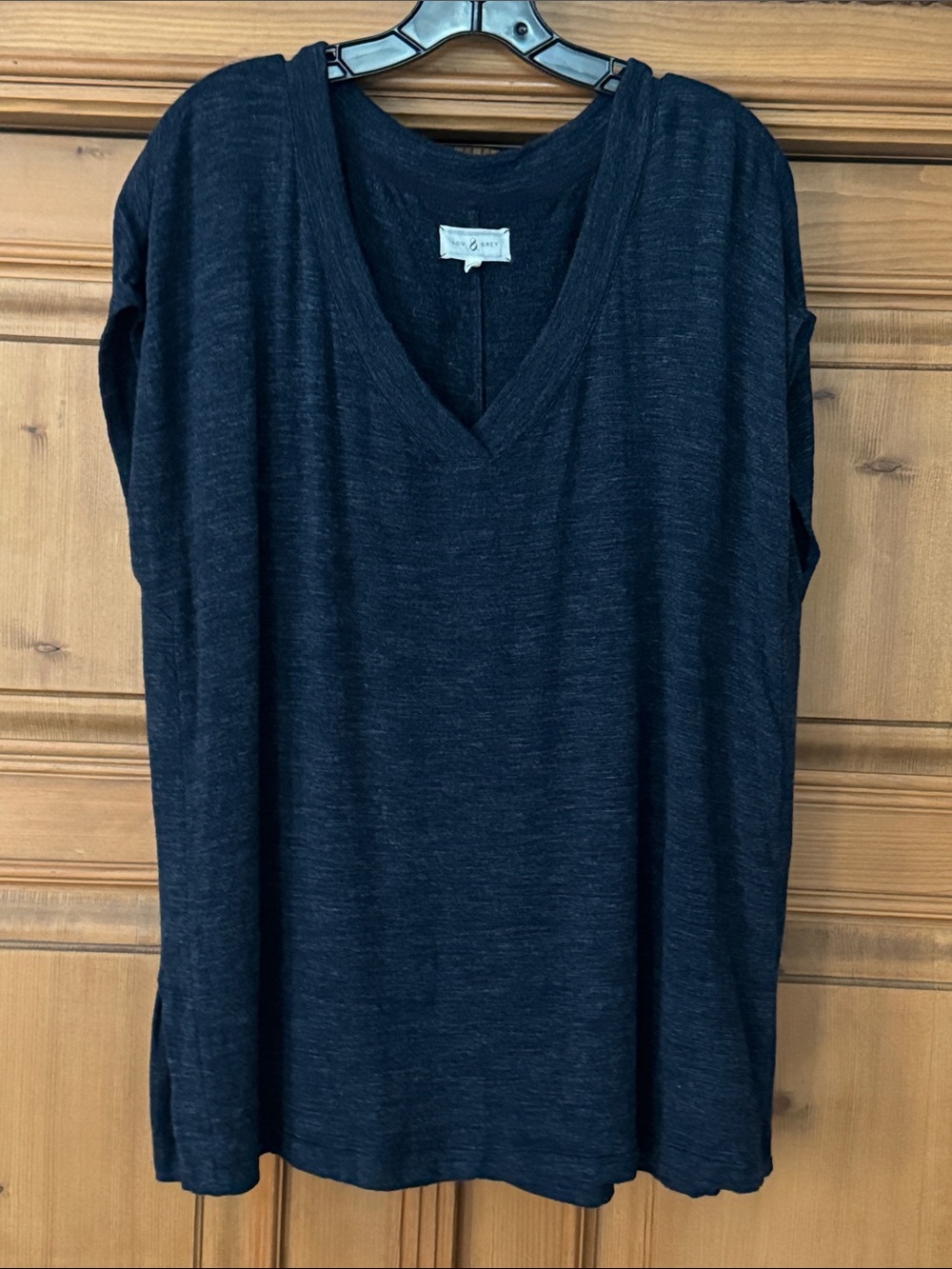 Lou & Grey Women's Navy V-Neck Short Sleeve Tunic, Size XL